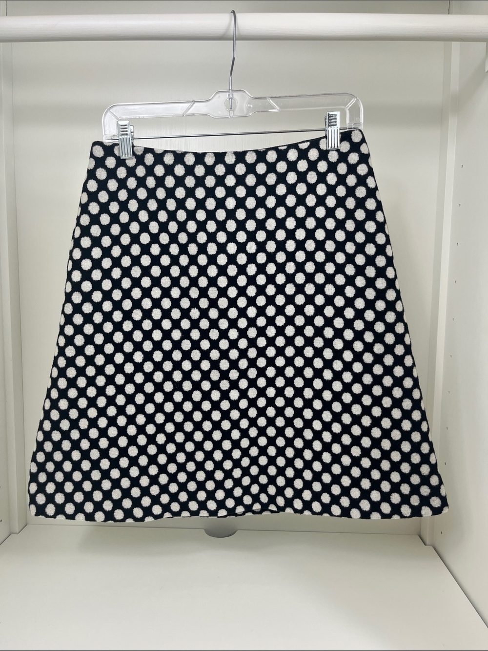 Boden Wool Blend Black & White Polka Dot A-Line Skirt Fall Skirt